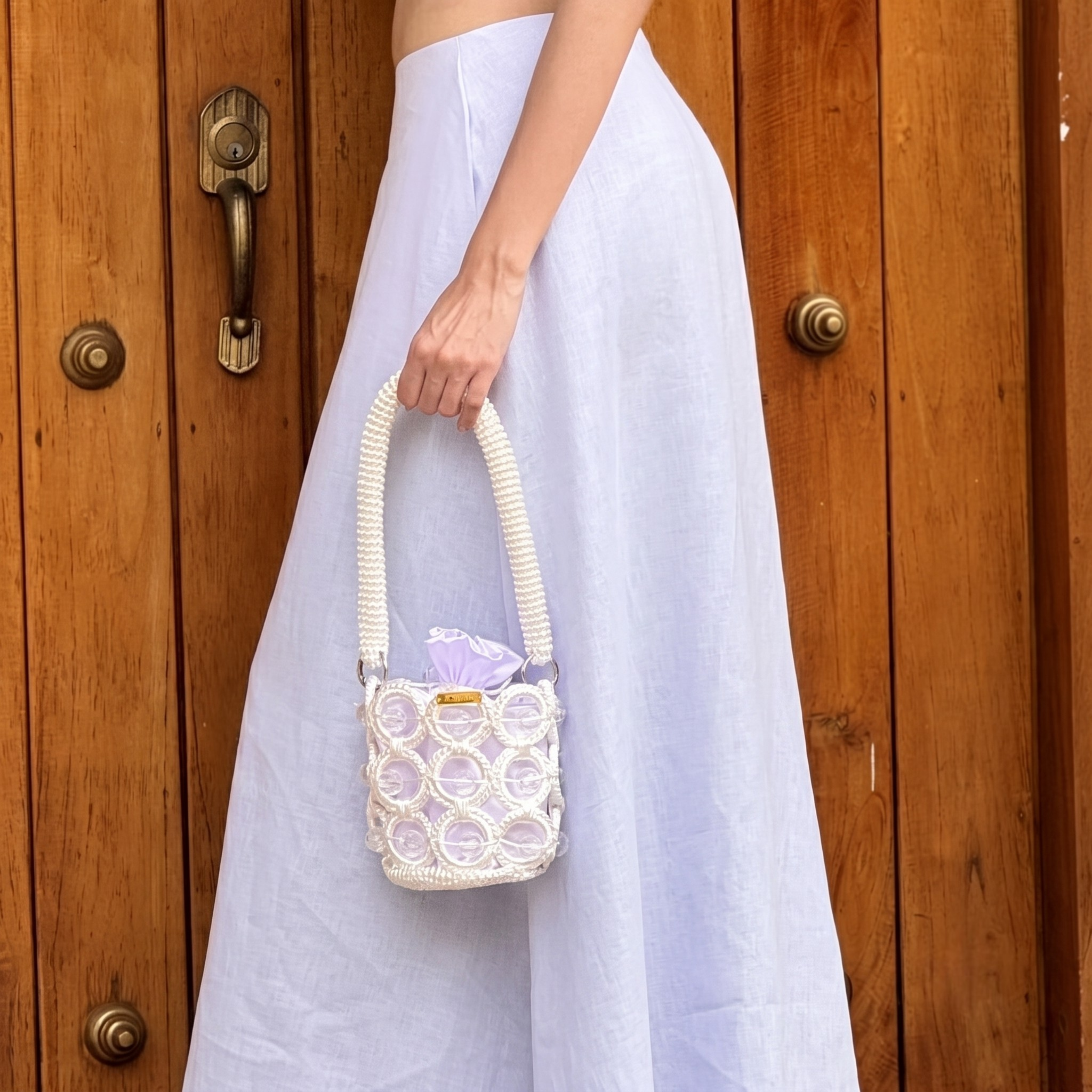 Lucero Blanca Mochila Tejida